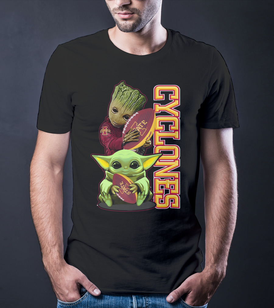 Cyclones Grzd Iowa State Football Groot Yoda Combo T-Shirt