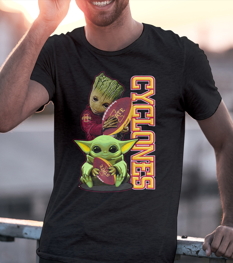 Cyclones Grzd Iowa State Football Groot Yoda Combo T-Shirt