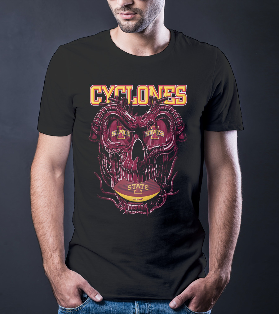 Cyclones Dragonskull Iowa State X Cyclones Football Helmet Skulls T-Shirt