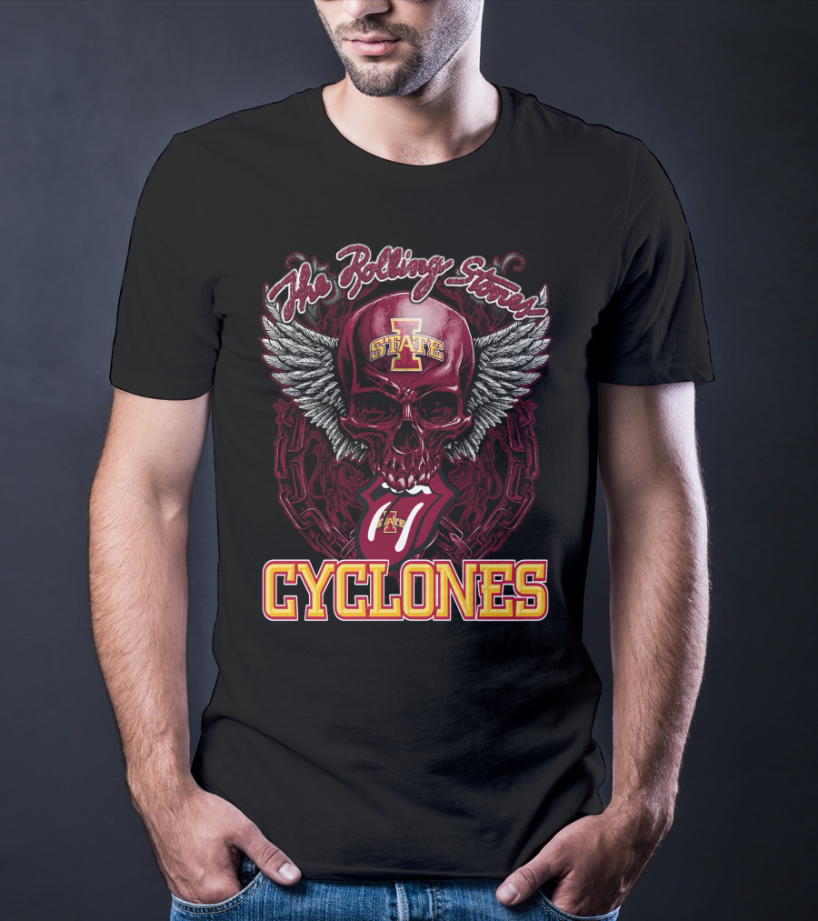 The Rolling Stones Iowa State Cyclones Skull Winged Tongue T-Shirt