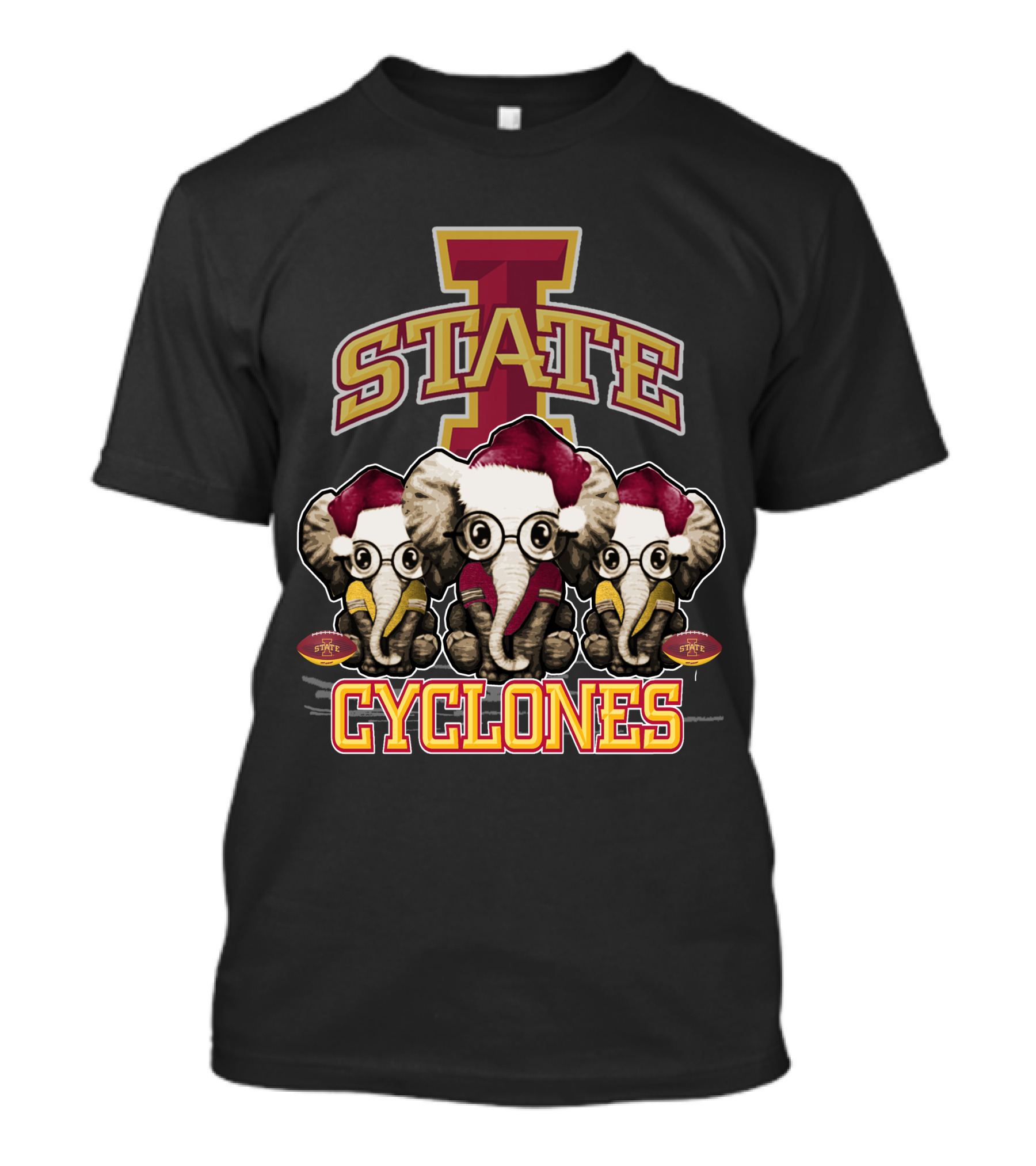 Iowa State Cyclones Elephants Christmas Fan T-Shirt