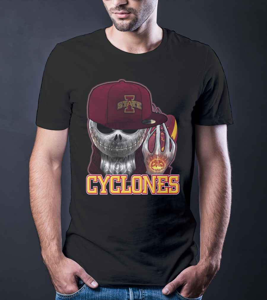Jackskull Cyclones Iowa State Football Halloween Skull T-Shirt
