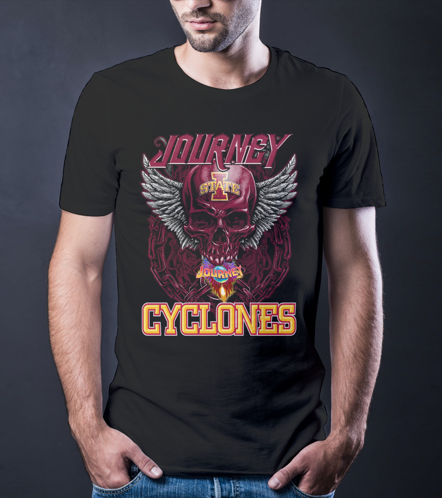 Journey Cyclones Iowa State Winged Skull Flame T-Shirt