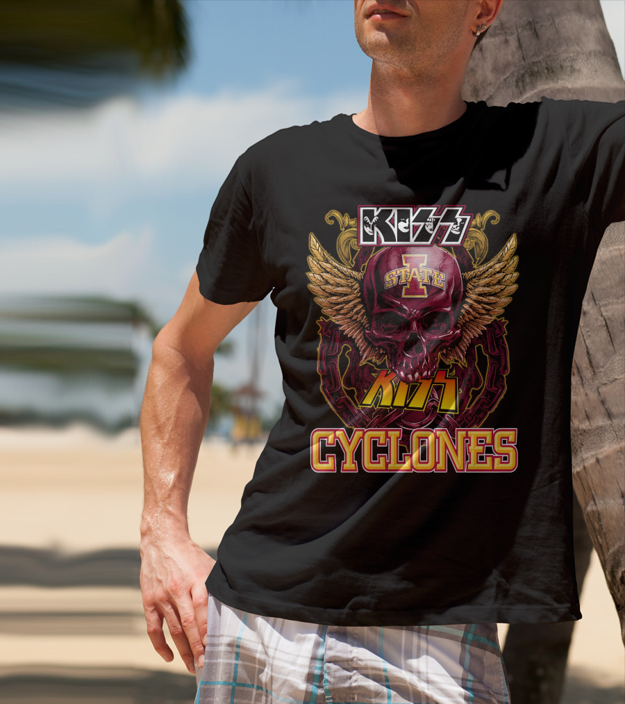 KISS Iowa State Cyclones Skull Wings T-Shirt
