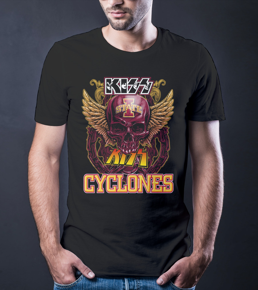 KISS Iowa State Cyclones Skull Wings T-Shirt
