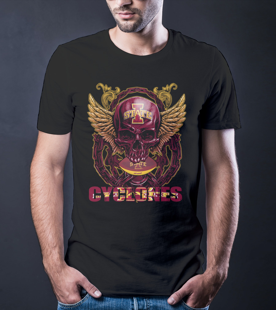 Iowa State Cyclones Skullfb Winged Helmet T-Shirt