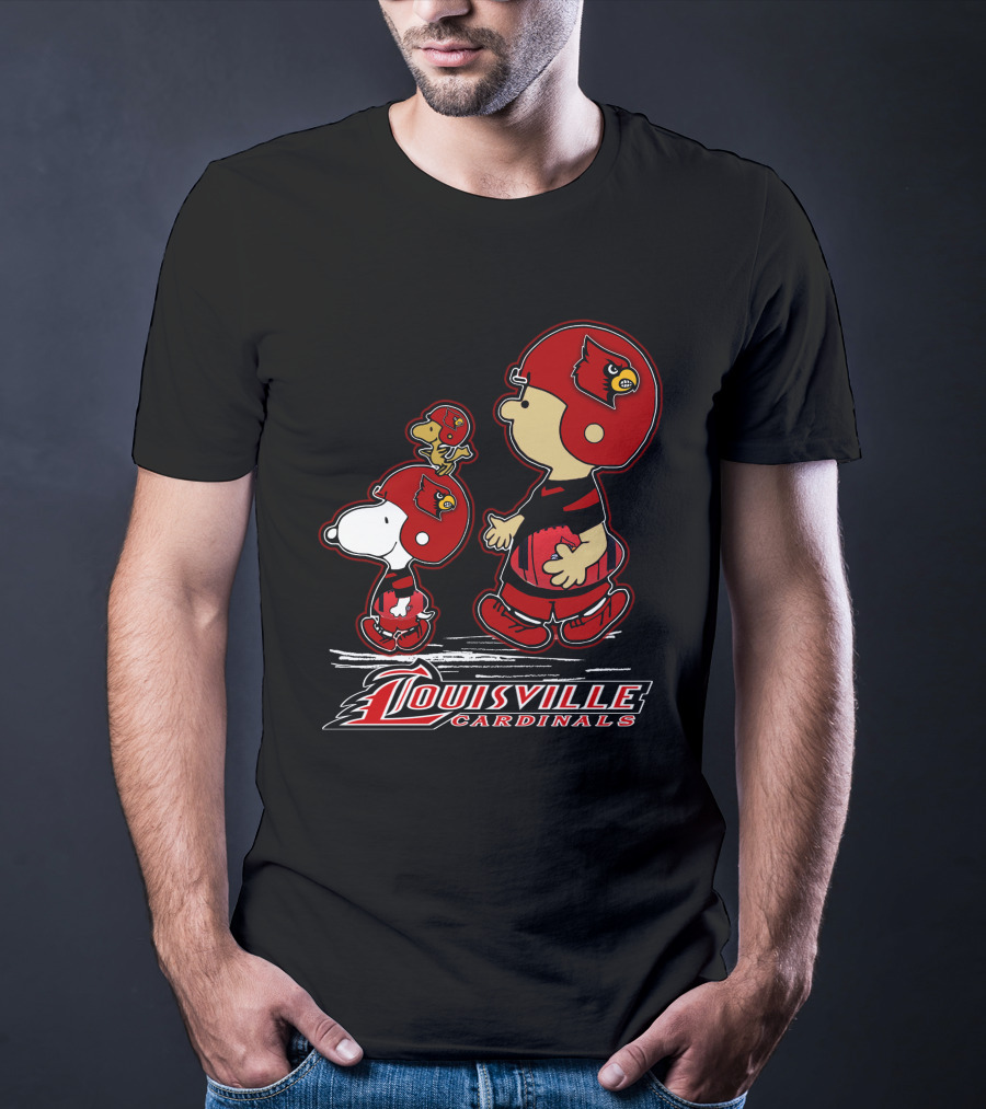 Snpfootball Louisville Cardinals Charlie Brown And Snoopy T-Shirt