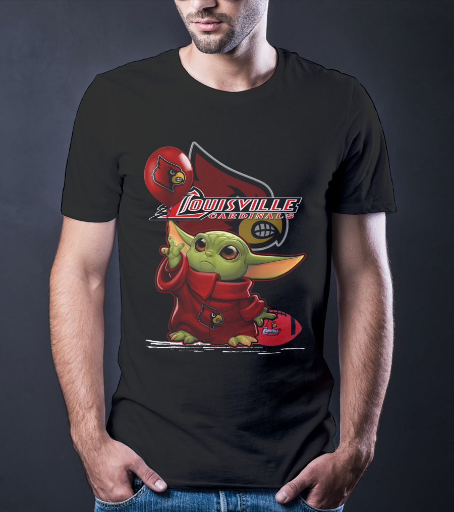 Louisville Cardinals Yoda Balloon Football T-Shirt