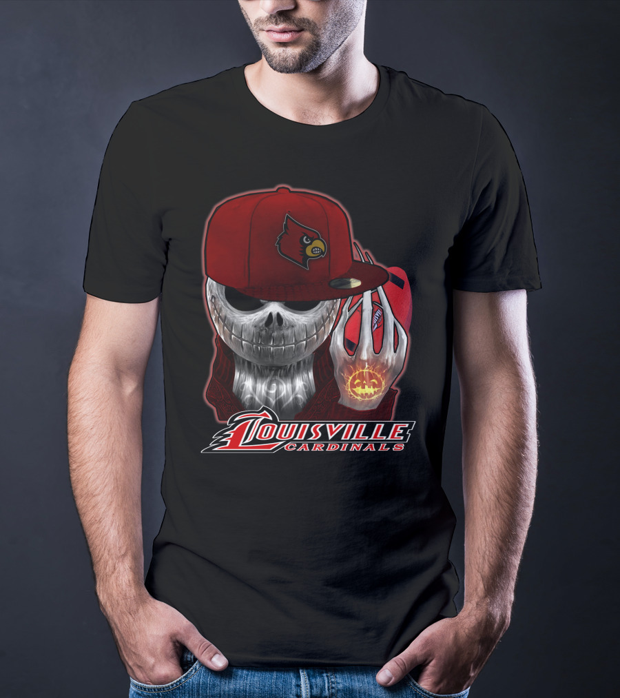 Jackskull Louisville Cardinals Halloween Pumpkin T-Shirt