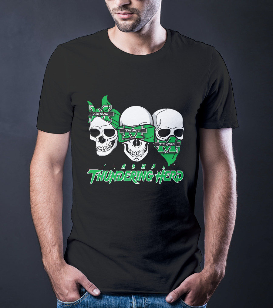 Thundering Herd Three Skull M Marshall The Herd T-Shirt