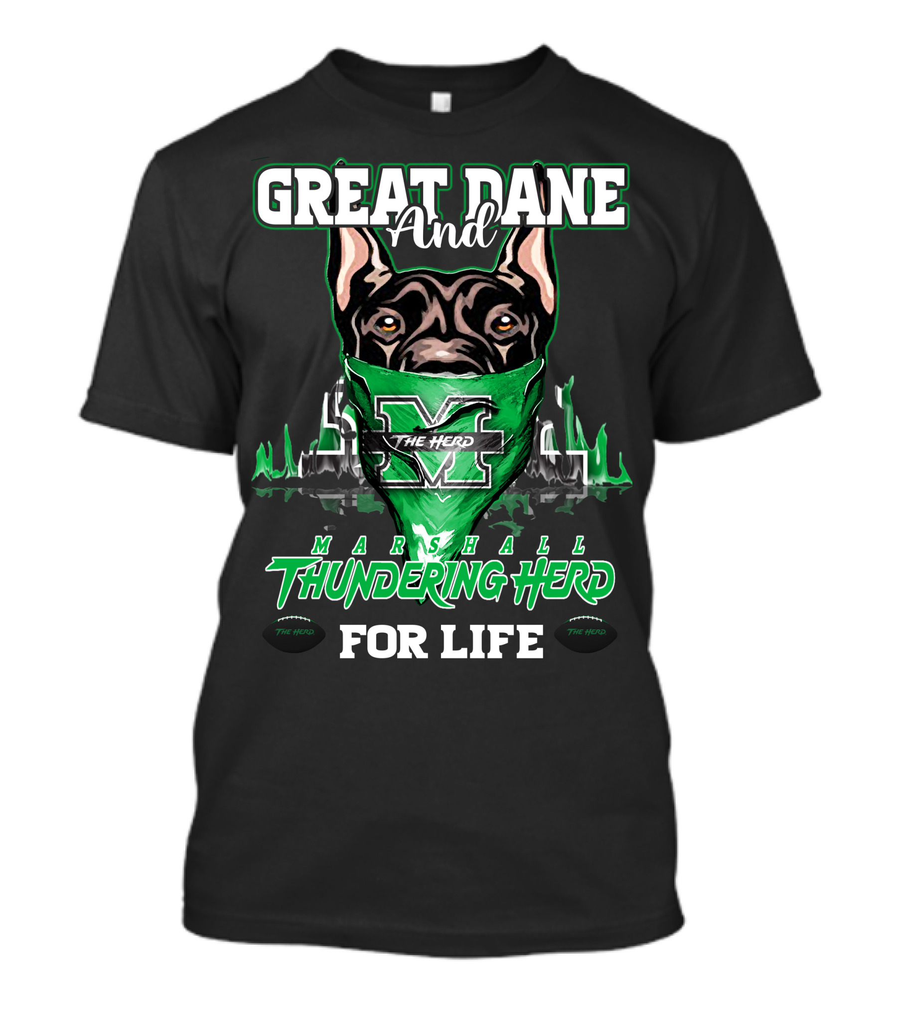 Great Dane And Marshall Thundering Herd For Life The Herd T-Shirt