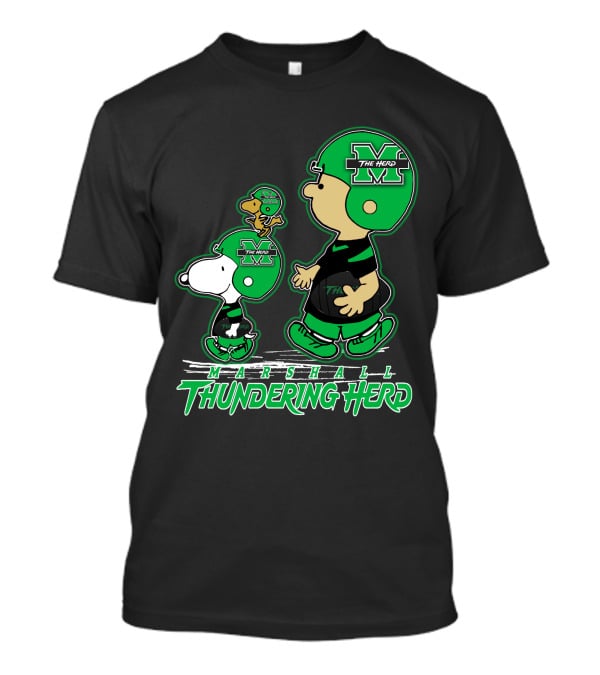 Marshall Thundering Herd Football Cartoon Characters T-Shirt