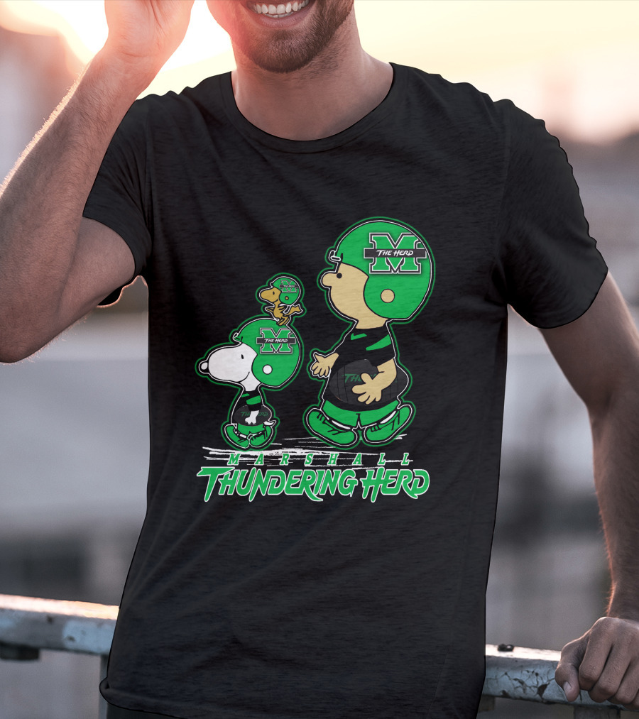 Marshall Thundering Herd Football Cartoon Characters T-Shirt