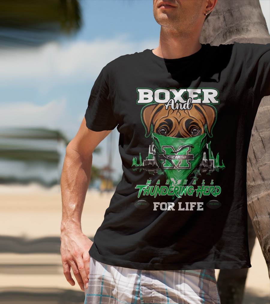 Boxer And Marshall Thundering Herd For Life The Herd T-Shirt