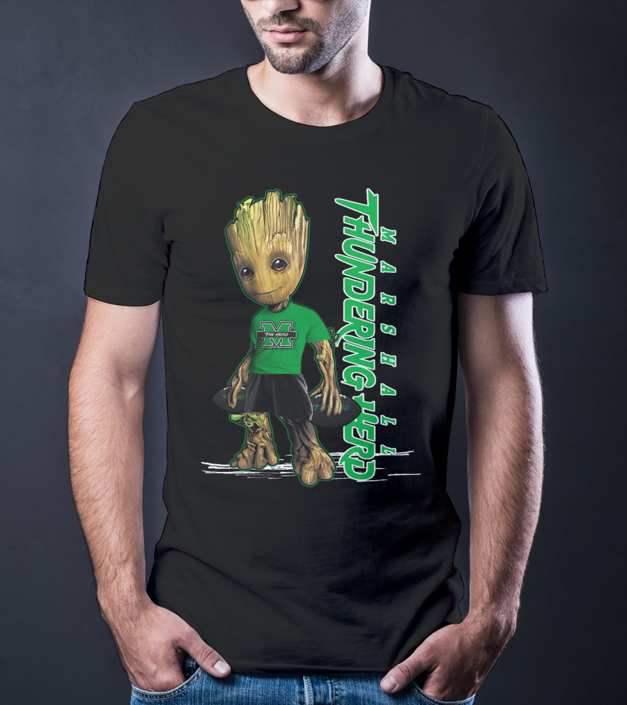 Groot Marshall Thundering Herd M Logo Character T-Shirt