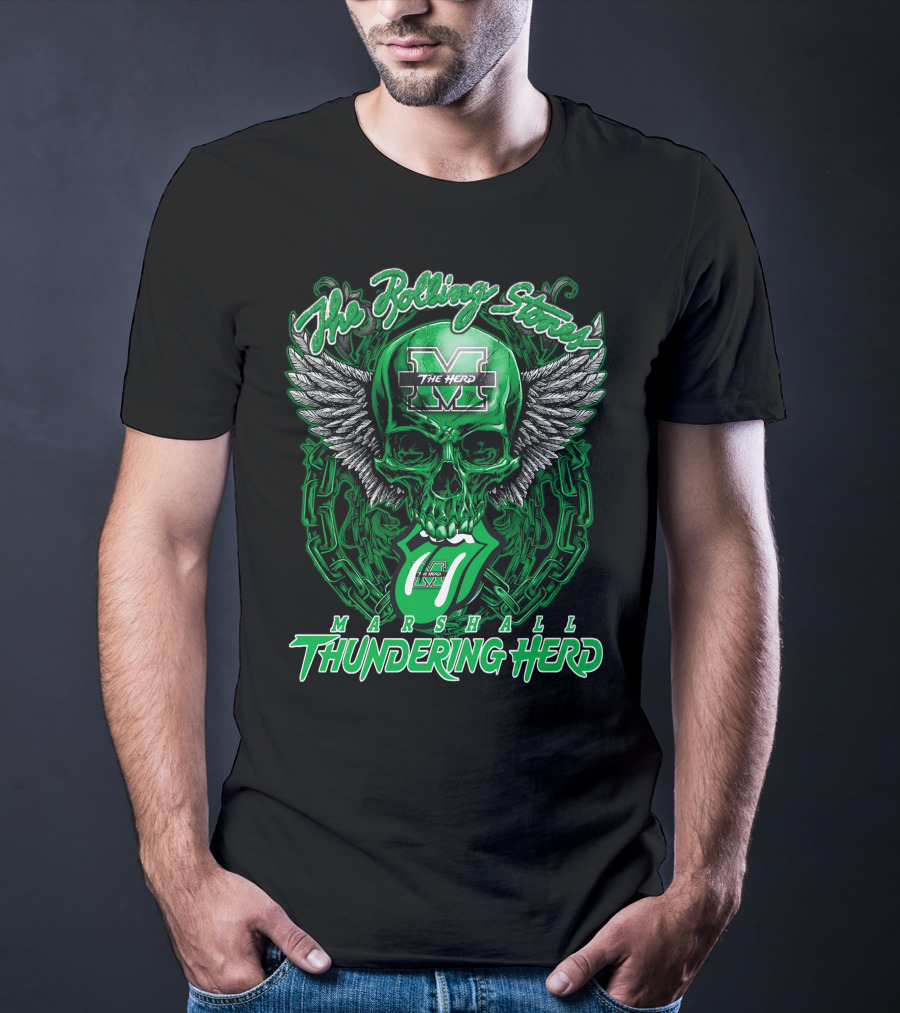 The Rolling Stones Marshall Thundering Herd Skull With Wings And Tongue T-Shirt