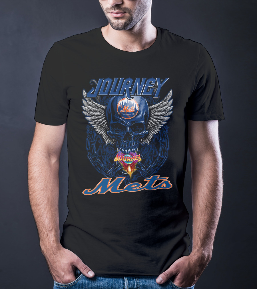 Journey Mets Skull Wings Flame T-Shirt