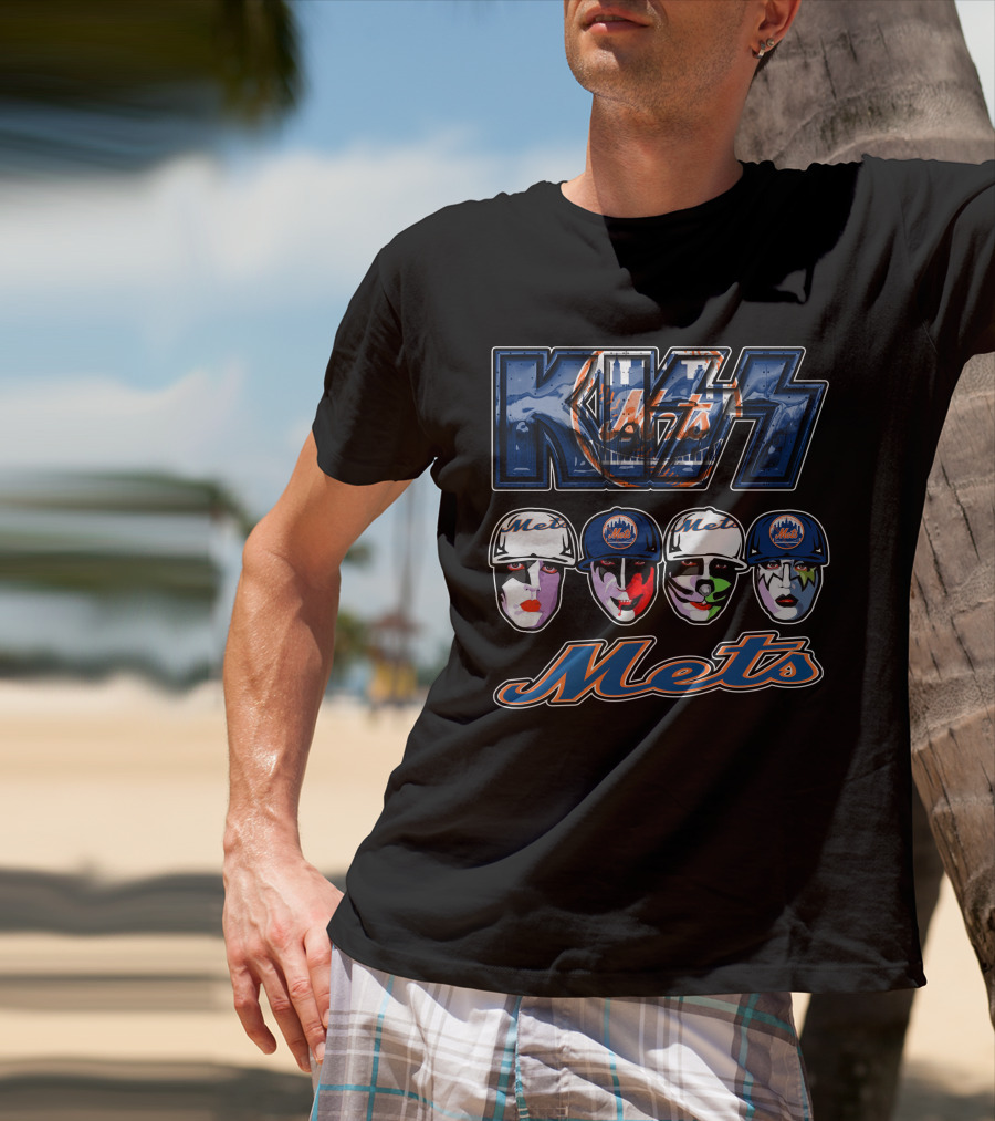Kiss New York Mets Face Paint Baseball T-Shirt