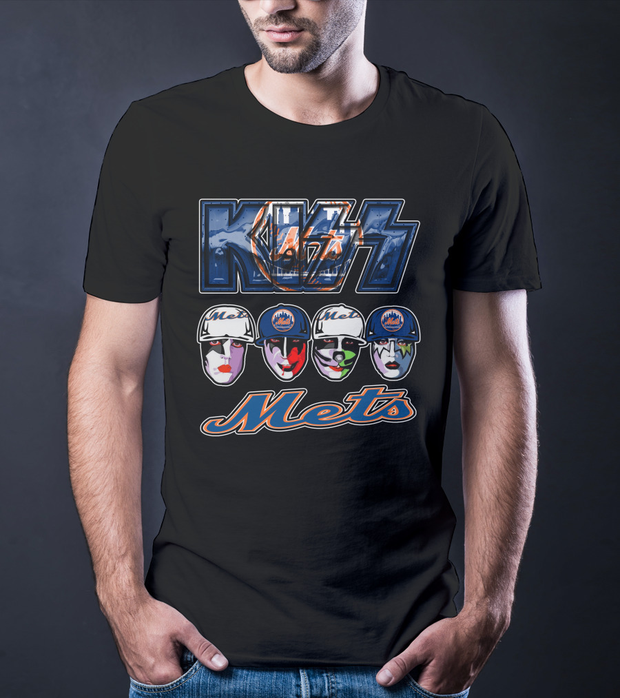 Kiss New York Mets Face Paint Baseball T-Shirt