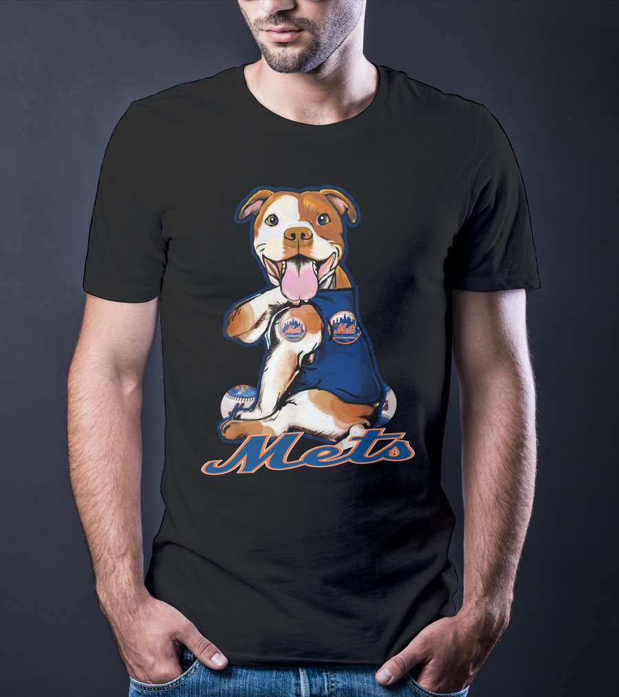 Mets Pitbull New York Baseball Team Fan T-Shirt