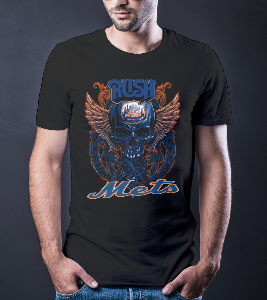 Rush Mets Skull Wings T-Shirt