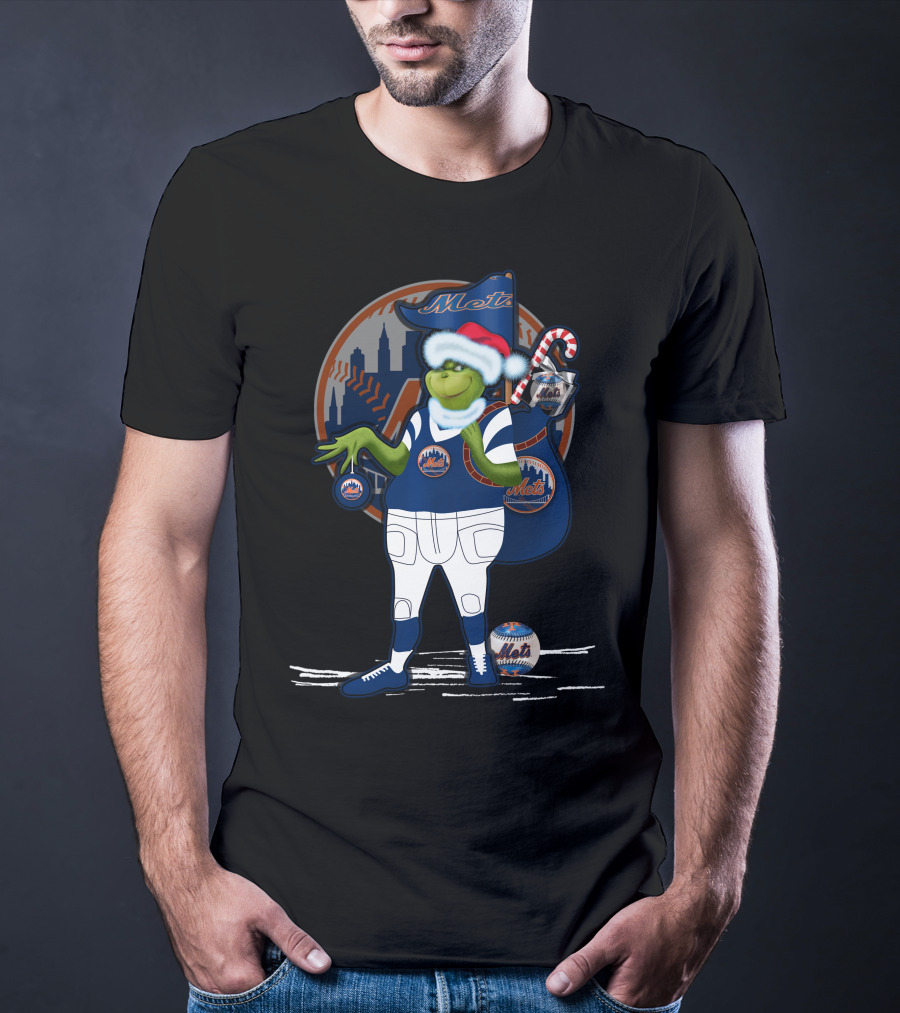 Grinchxmas New York Mets Holiday Baseball Fan T-Shirt
