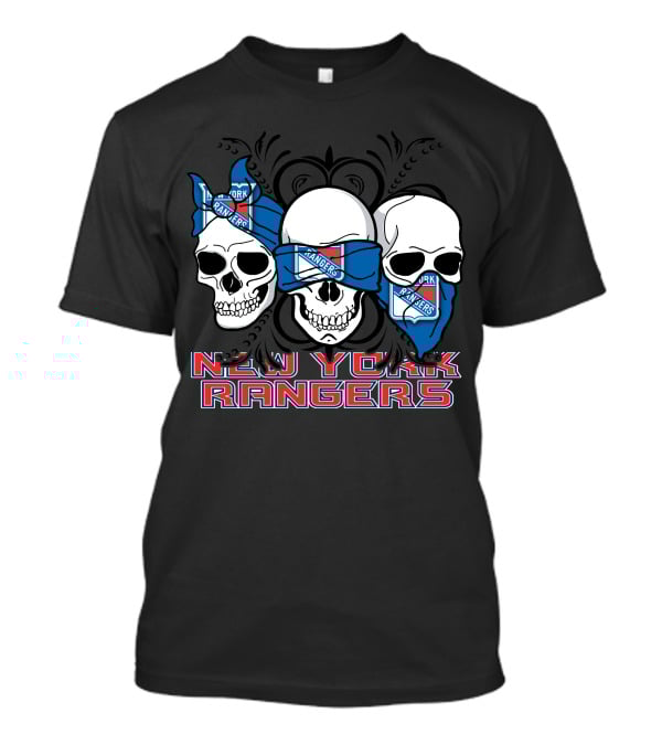 New York Rangers Skulls Fan T-Shirt