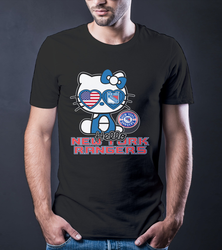 Hellokitty New York Rangers American Flag Heart Eyes T-Shirt