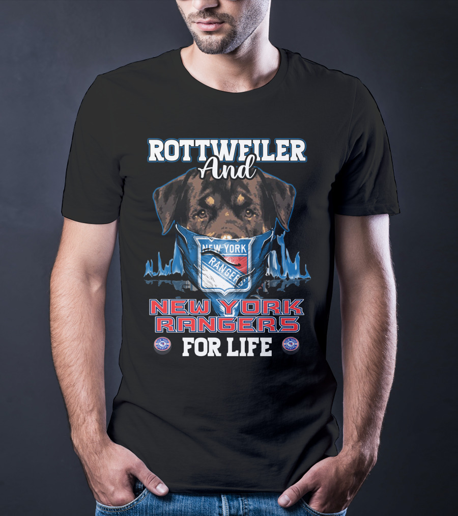 Rottweiler And New York Rangers For Life T-Shirt