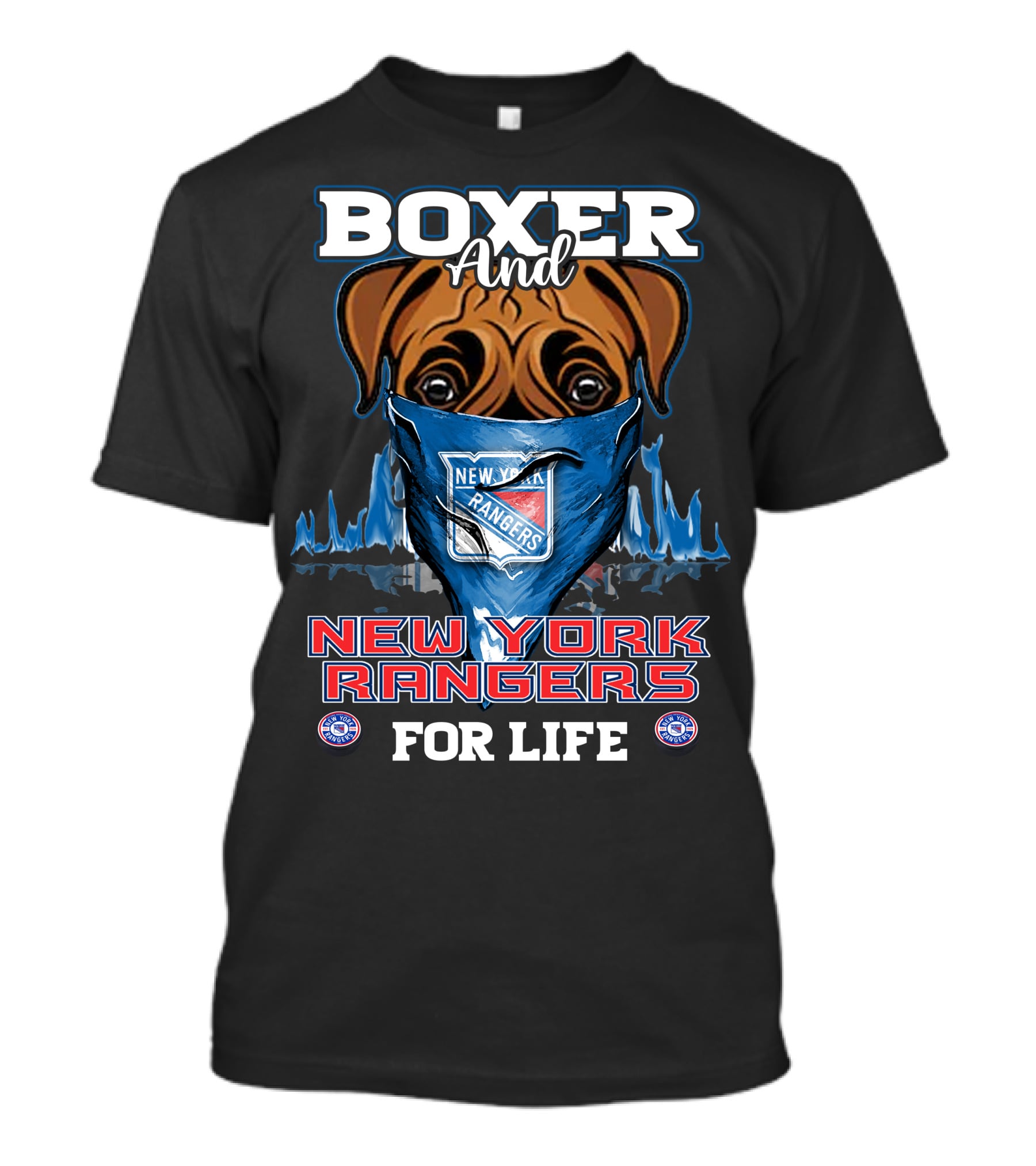 Boxer And New York Rangers For Life T-Shirt