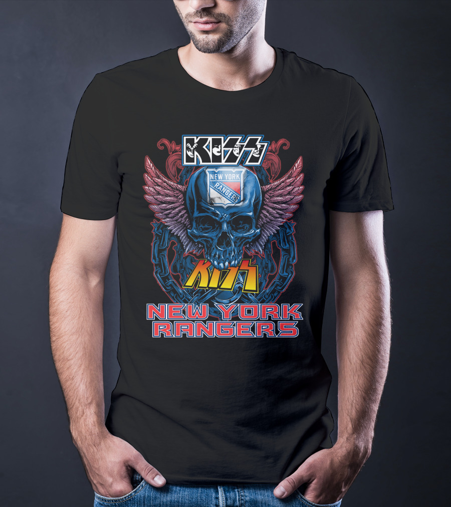 Kiss New York Rangers Skull Wings T-Shirt