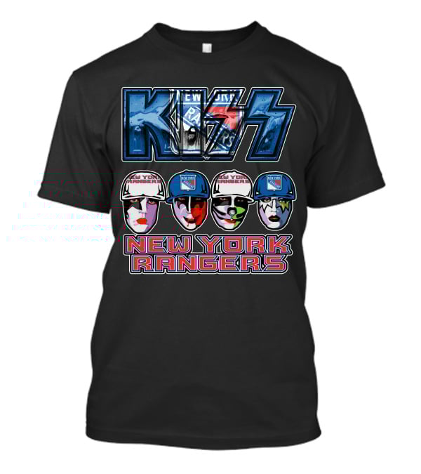 Kiss New York Rangers Iconic Band And Ice Hockey Team Fusion T-Shirt