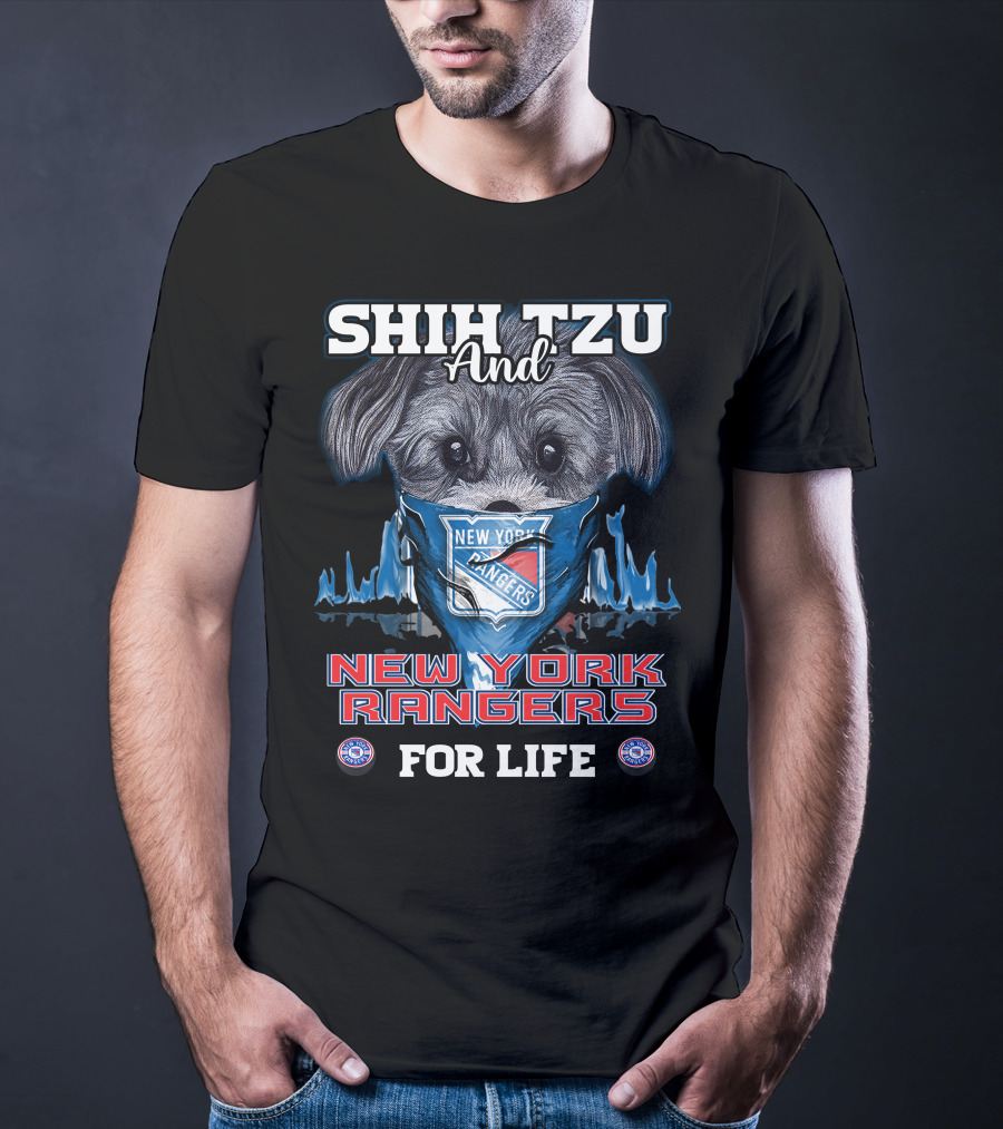 Shih Tzu And New York Rangers For Life T-Shirt