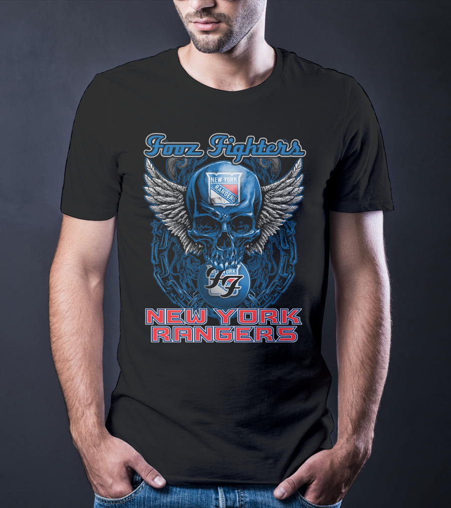 Foo Fighters New York Rangers Skull Wings T-Shirt