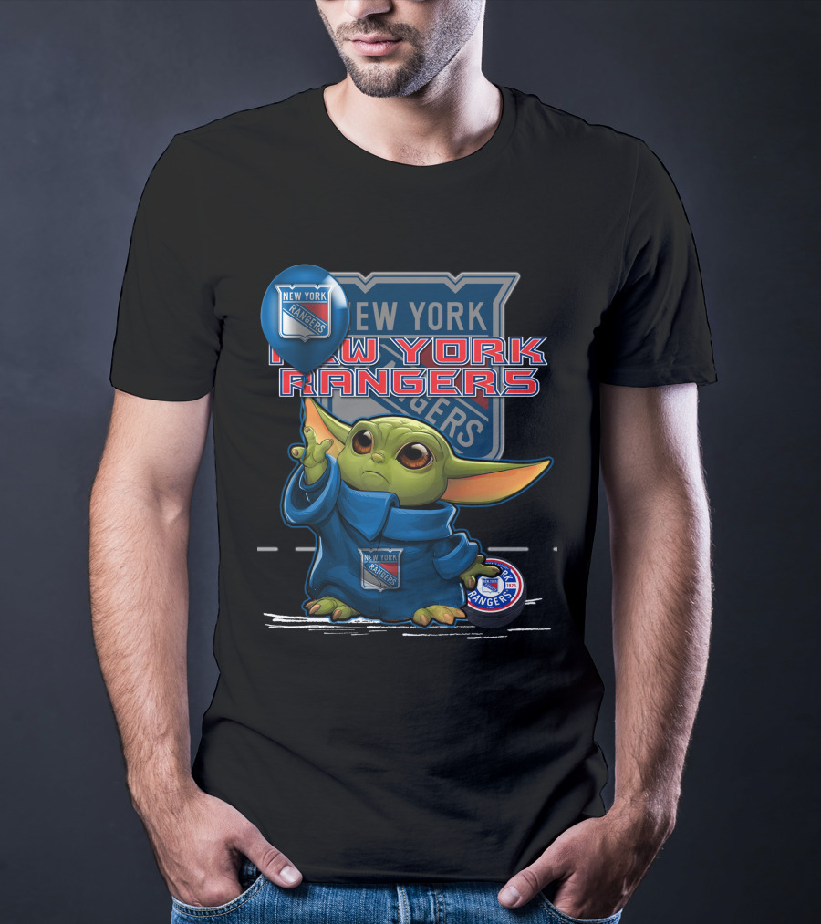New York Rangers Yoda With Balloon T-Shirt