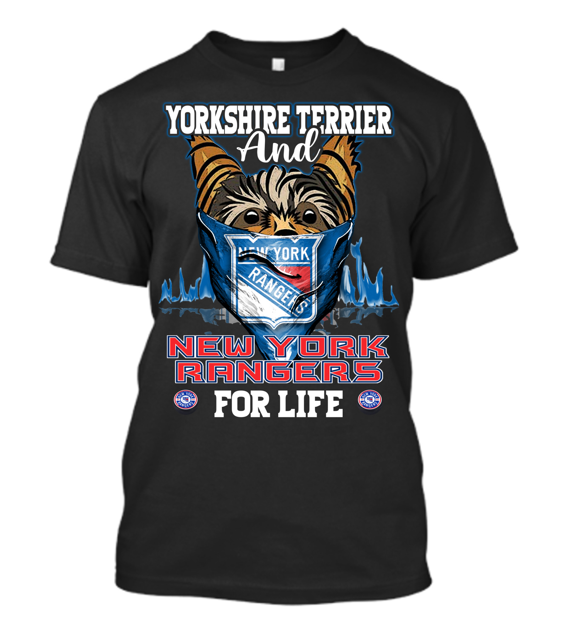 Yorkshire Terrier And New York Rangers For Life T-Shirt