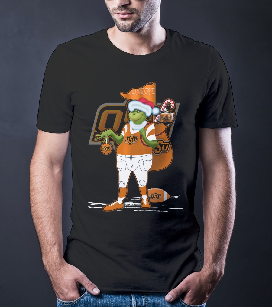 Grinchxmas Oklahoma State Cowboys OSU Football Holiday Cheer T-Shirt