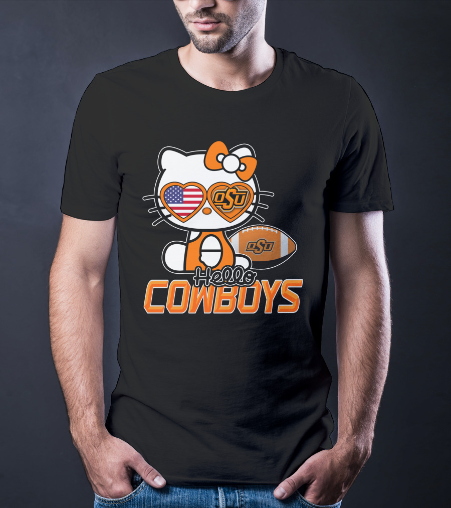 Hello Kitty OSU Cowboys Football Fan T-Shirt