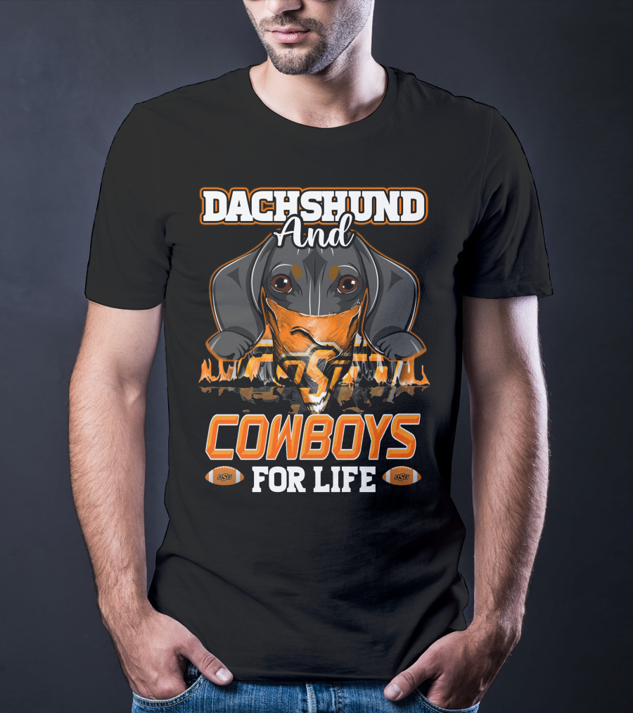 Dachshund And Cowboys For Life Oklahoma State T-Shirt