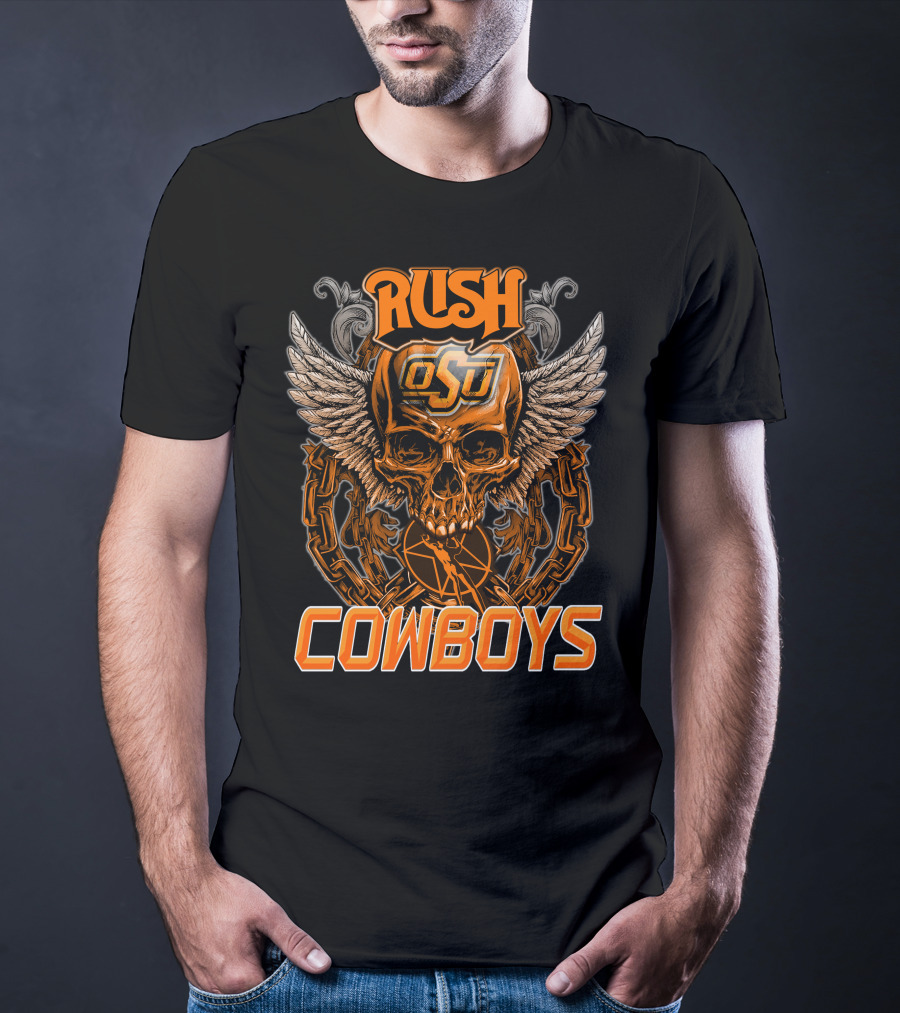 Rush OSU Cowboys Winged Skull T-Shirt