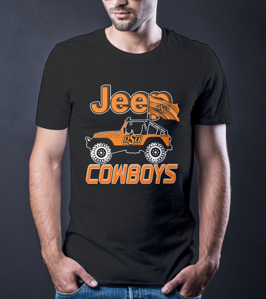 Jeep OSU Cowboys Oklahoma State University Flag T-Shirt