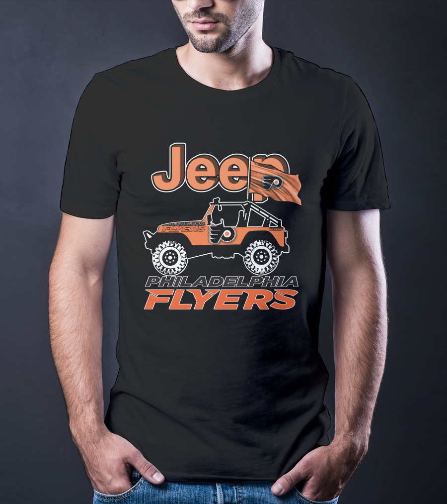 Jeep Philadelphia Flyers Off-Road Adventure Enthusiasts Fan Gear T-Shirt