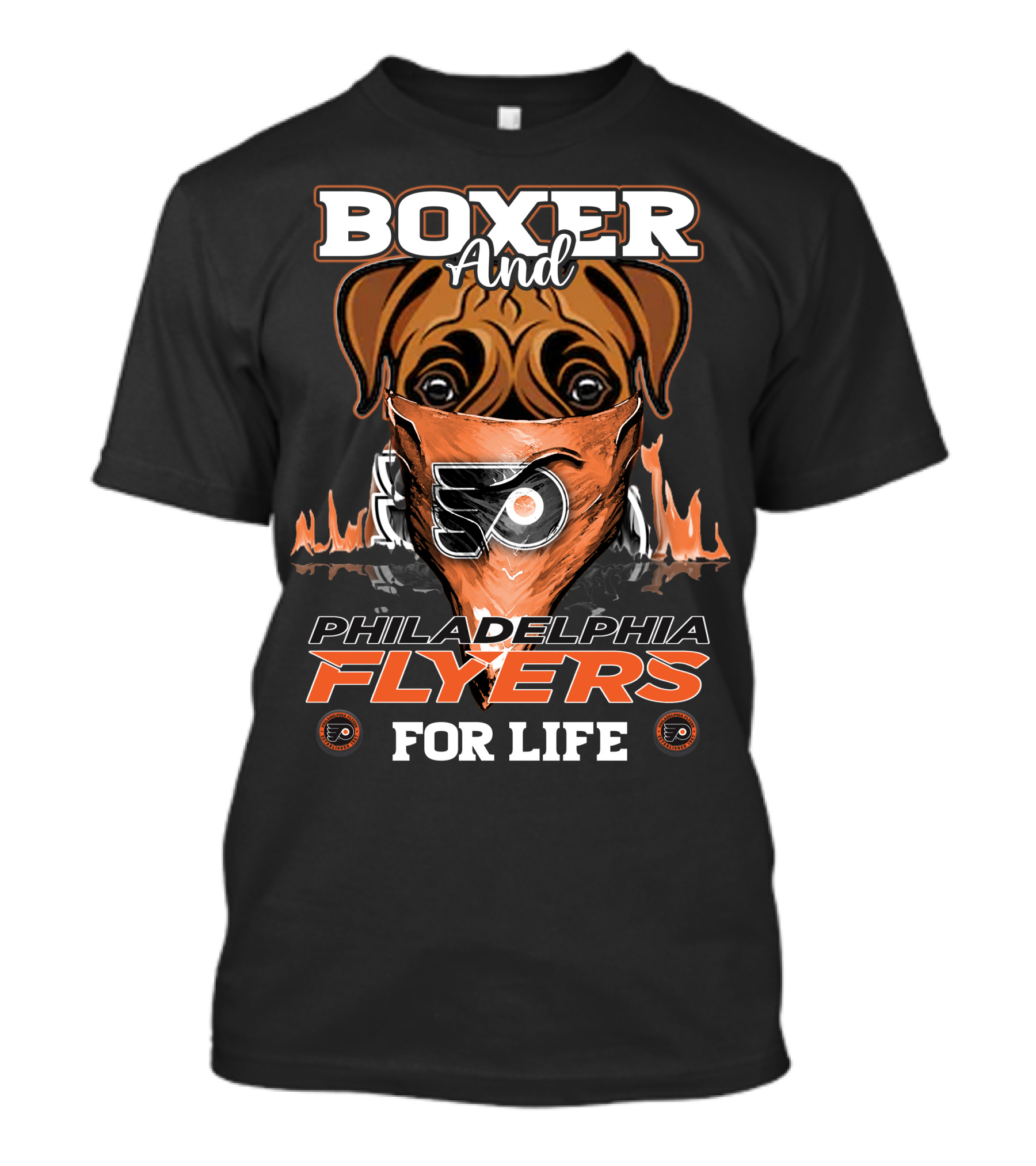 Boxer And Philadelphia Flyers For Life T-Shirt