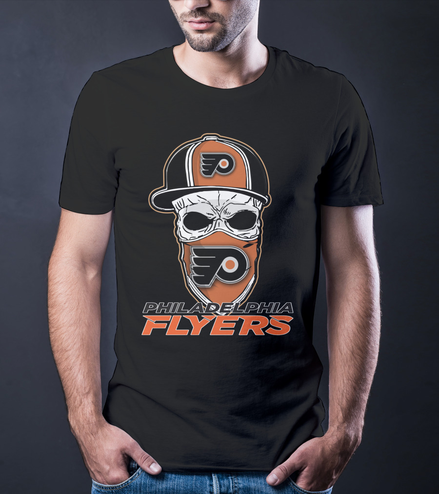 Philadelphia Flyers Skull Mask And Cap T-Shirt