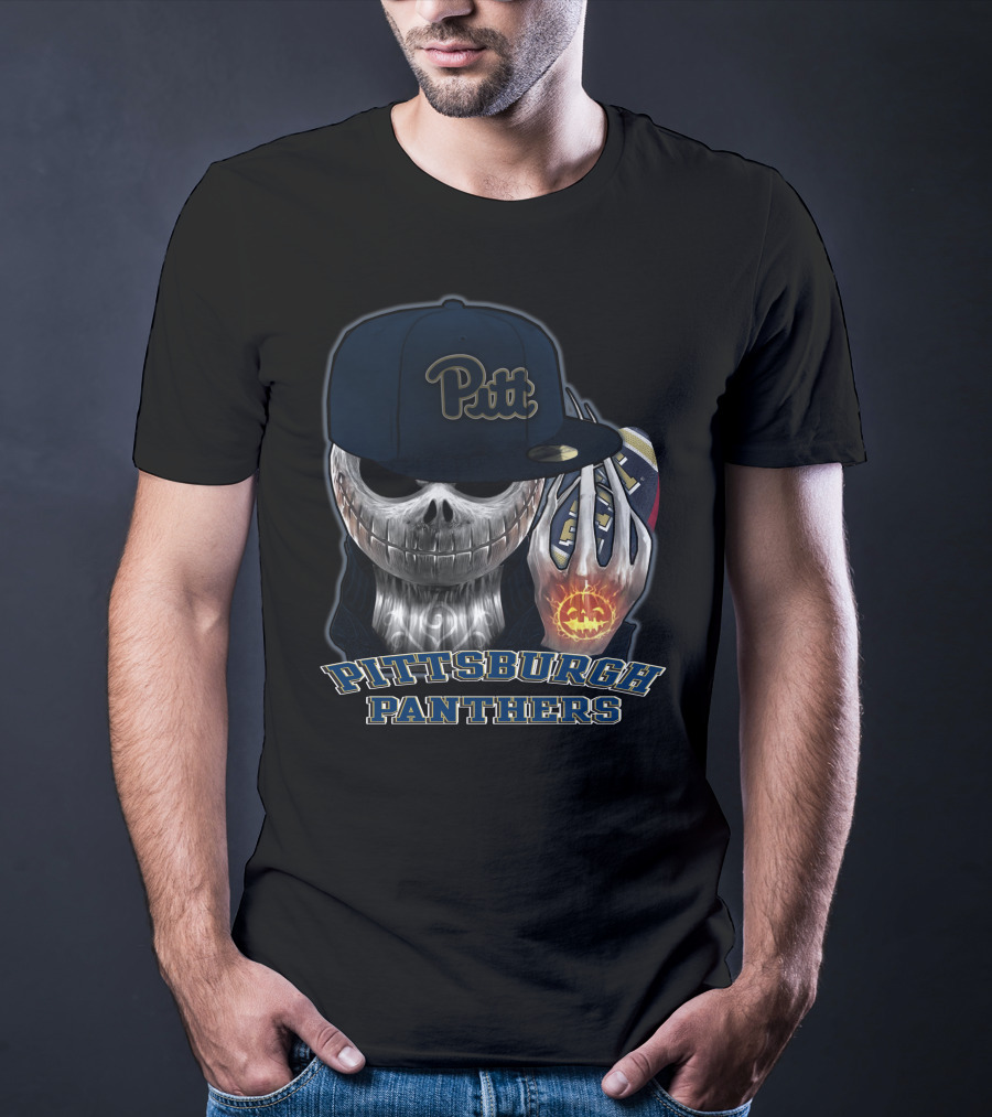 Pittsburgh Panthers Jackskull Pitt Hat Football Pumpkin T-Shirt