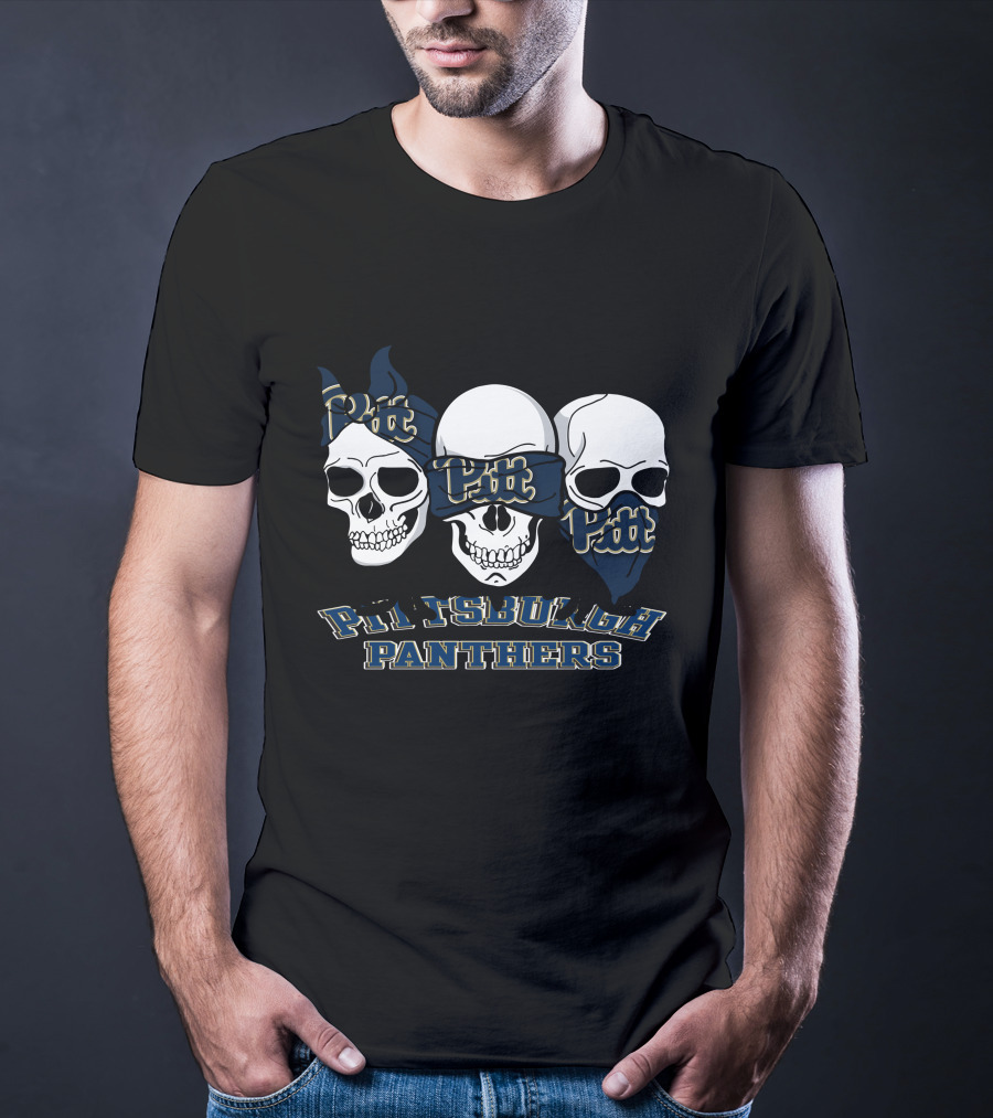 Pittsburgh Panthers Pitt Skull Trio T-Shirt