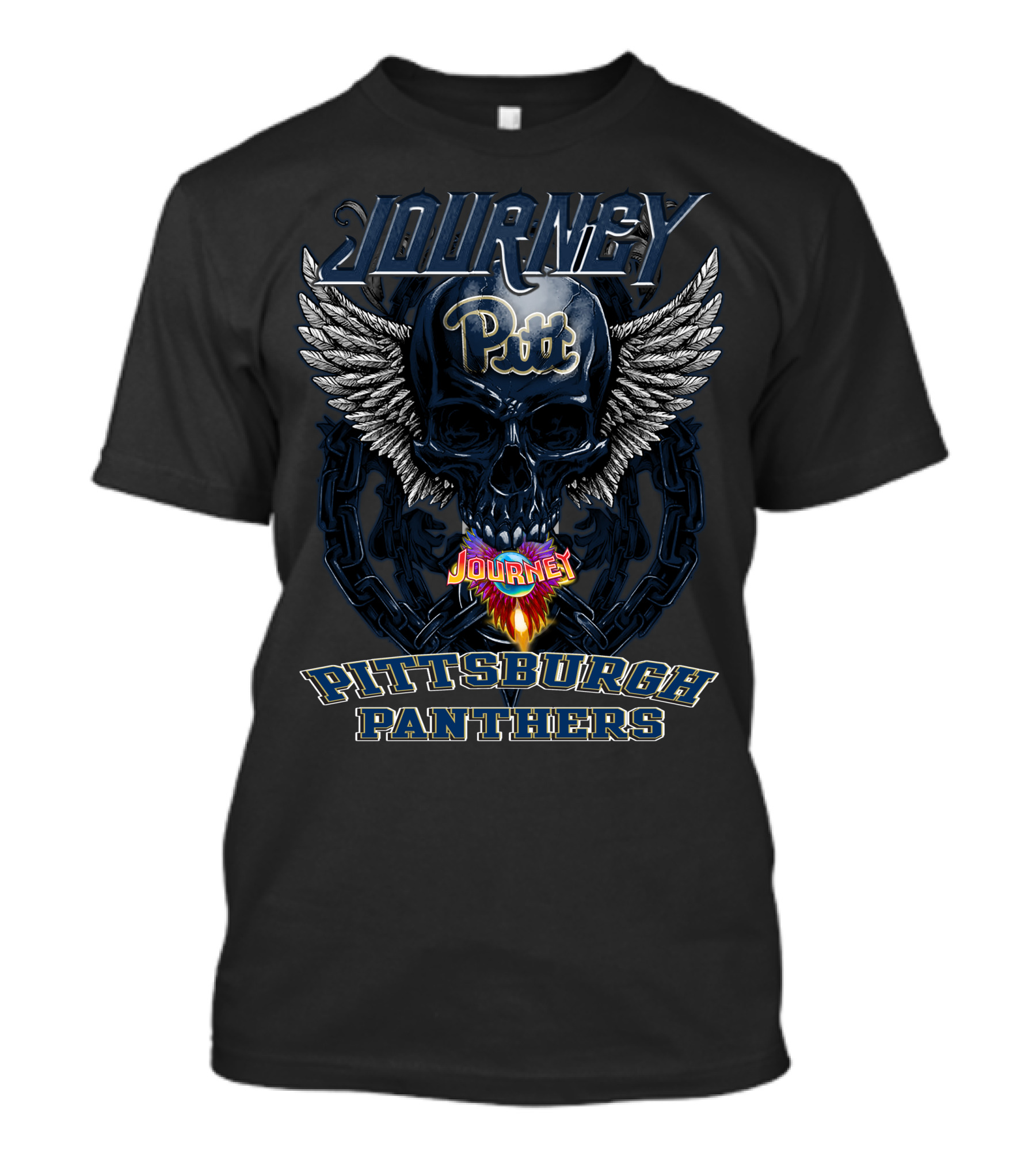 Journey Pitt Pittsburgh Panthers Skull Wings T-Shirt