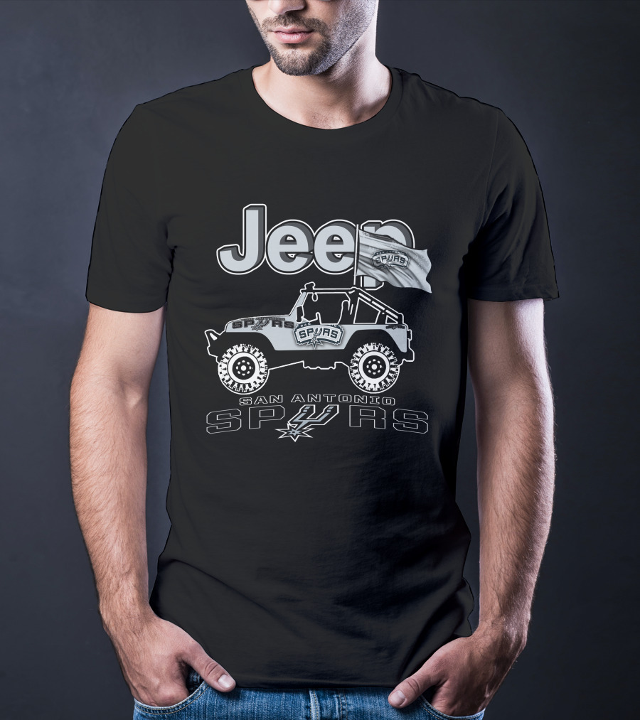 Jeep San Antonio Spurs 4x4 Enthusiast Edition With Spurs Flag T-Shirt