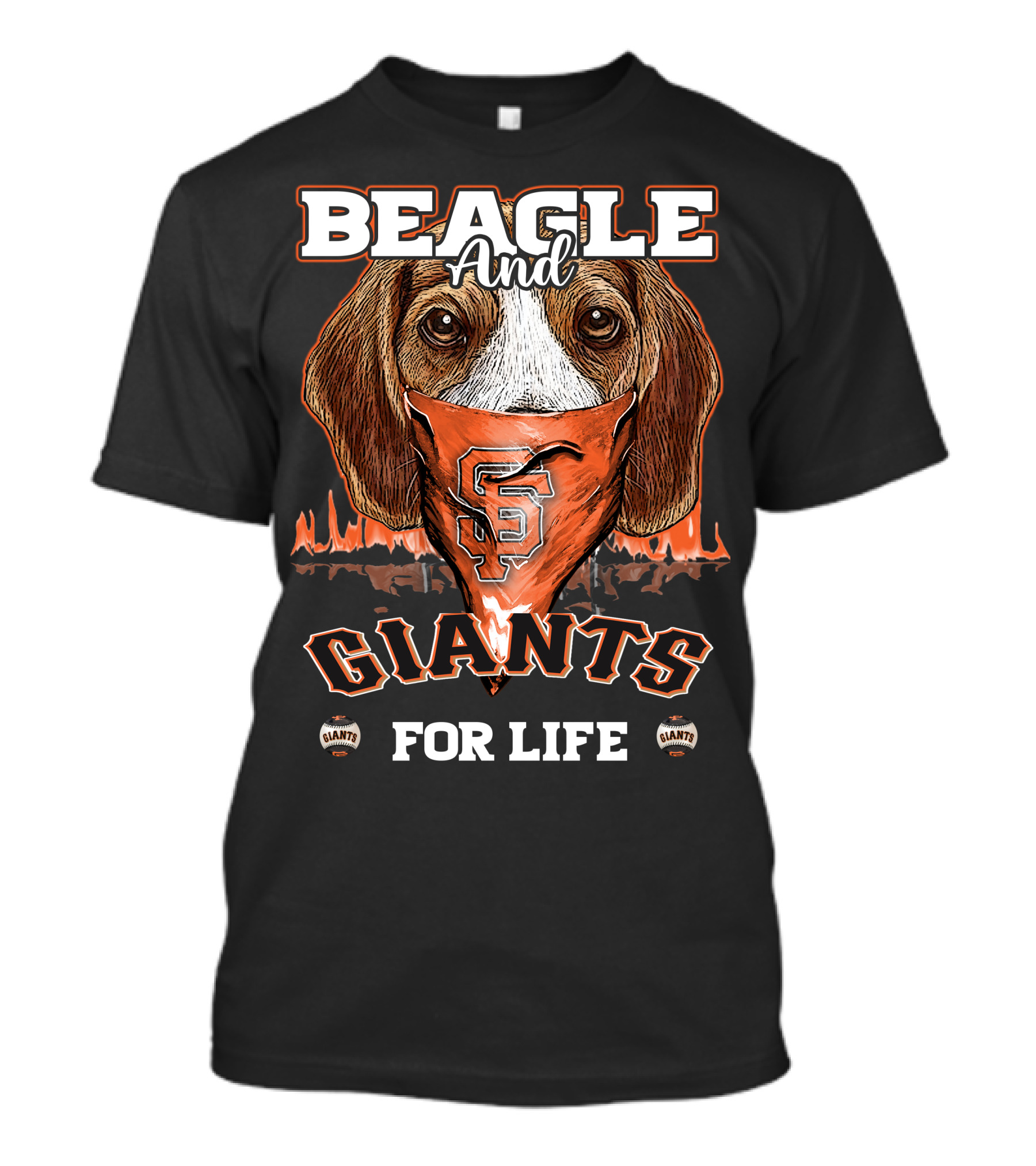 Beagle And Giants For Life San Francisco Giants T-Shirt