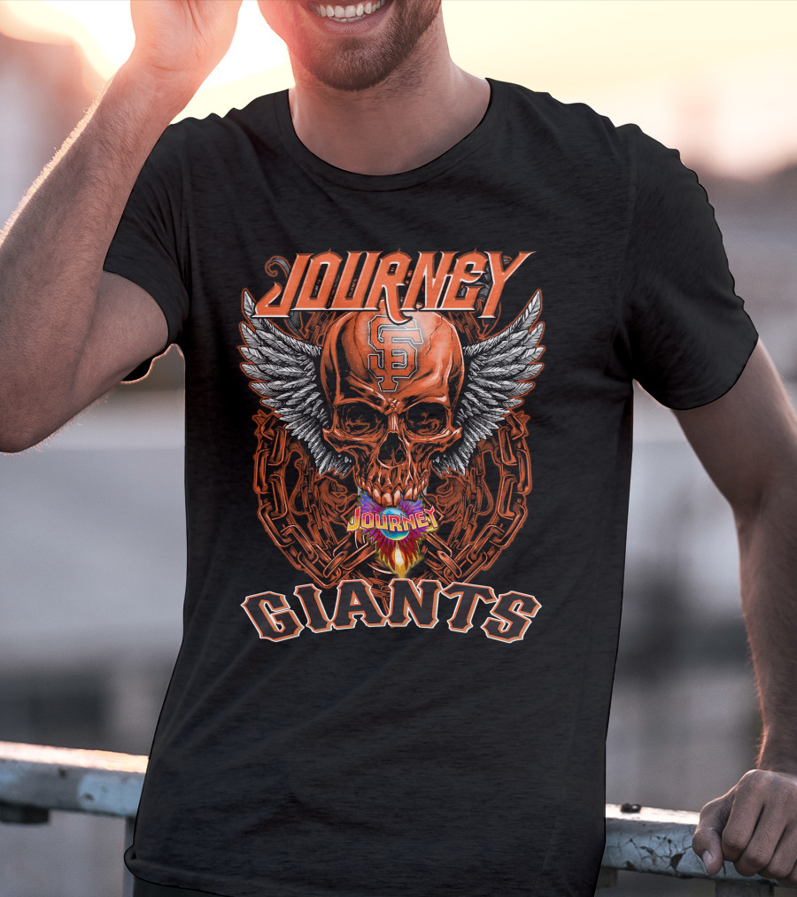 Journey Giants Skull With Wings And SF T-Shirt